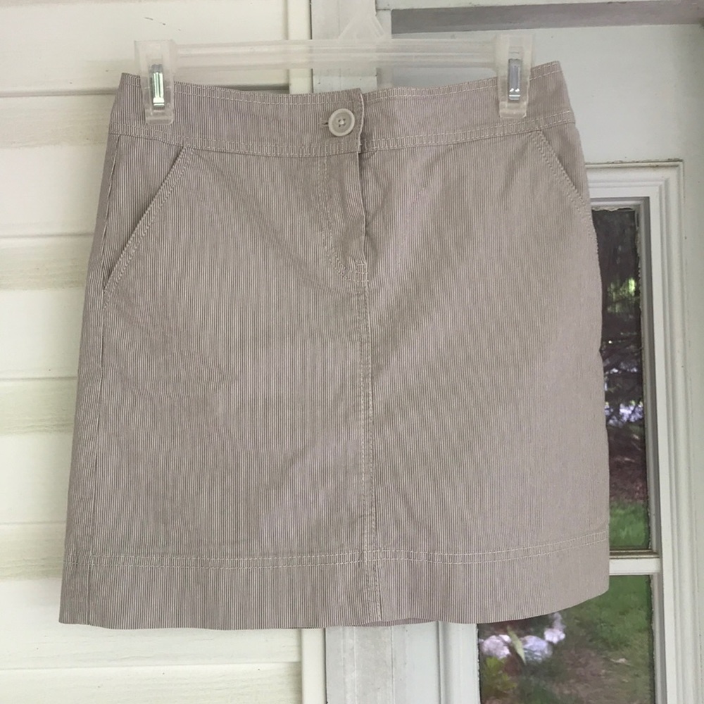Ann Taylor Loft Beige Striped Pencil Skirt